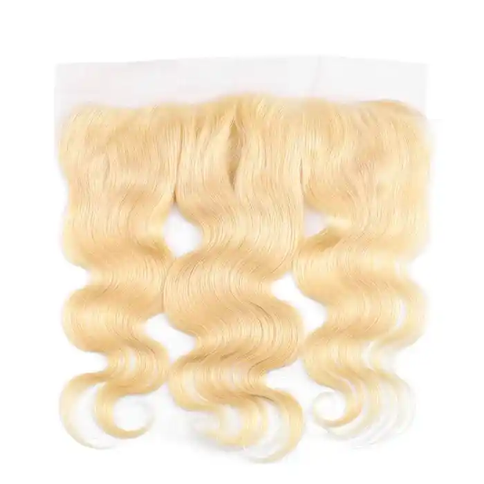 Raw Hair Blonde 613 Frontal Body Wave color Transparent lace and HD lace 13x4/13x6