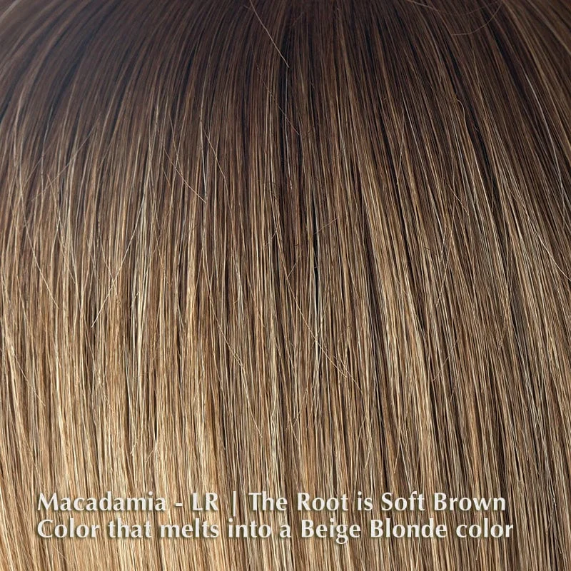 Macadamia-LR | The Root is Soft Brown Color that melts into a Beige Blonde color