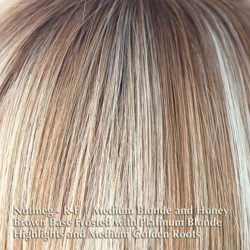 Nutmeg-F | Medium Blonde and Honey Brown base Frosted with Platiinum Blonde highlights