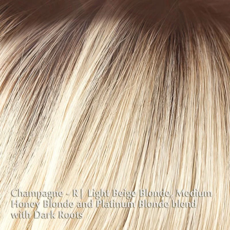 Champagne-R | Light Beige Blonde Medium Honey Blonde and Platinum Blonde blend with Dark Roots