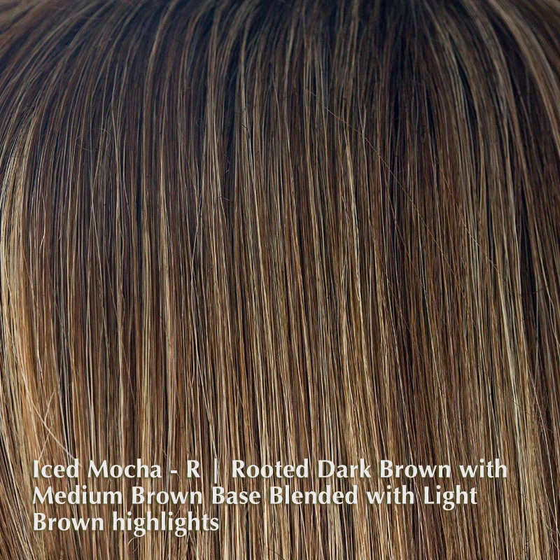 Iced Mocha-R | Rooted Dark Brown with Medium Brown Base Blended with Light Brown highlights