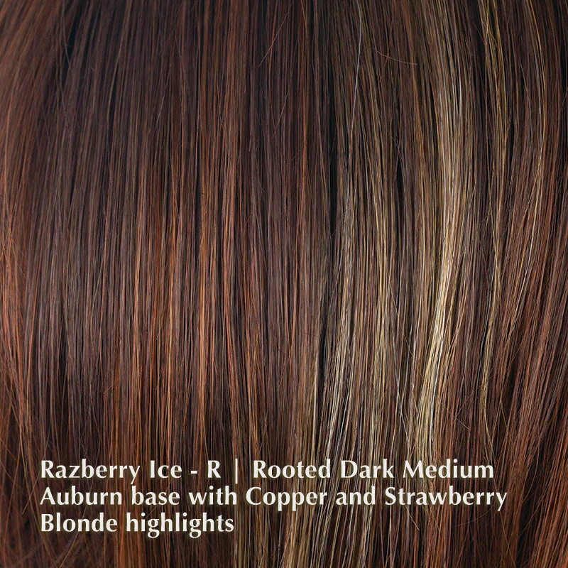 Razberry Ice-R | Rooted Dark Medium Auburn base with Copper and Strawberry Blonde highlights