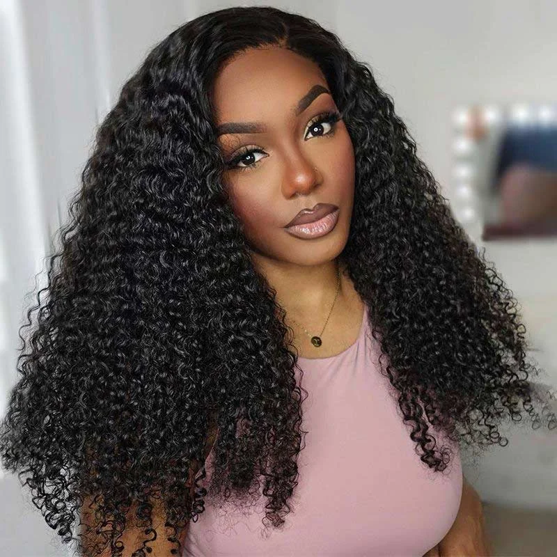 Glueless Wigs 13x6 HD Lace Wigs Jerry Curly Real Hair Wigs Natural Color