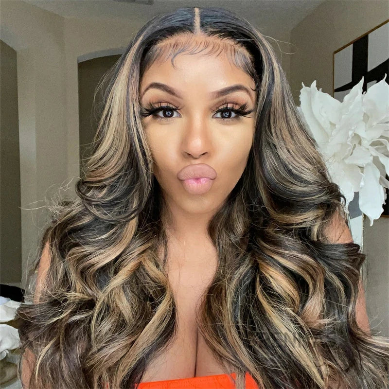 Brennas Hair #p4/27 Highlight Pre Plucked 4x4 HD Lace Wigs Body Wave Wigs