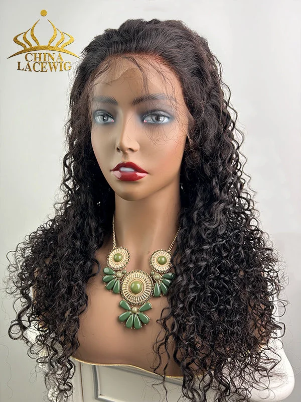 Chinalacewig Undetectable Lace Human Hair Loose Curly 360 Lace Frontal Wig