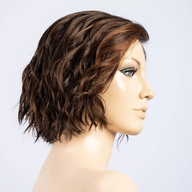 CHOCOLATE ROOTED | Medium to Dark Brown base w/Light Reddish Brown Highlights & Dark Roots