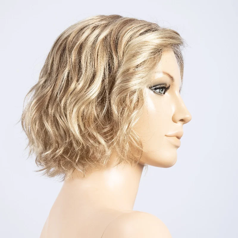 SANDY BLONDE ROOTED | Medium Honey Blonde / Light Ash Blonde / Lightest Reddish Brown Blend w/Dark Roots