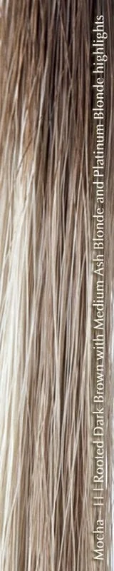 Mocha-H | Rooted Dark Brown with Medium Ash Blonde and Platinum Blonde highlights