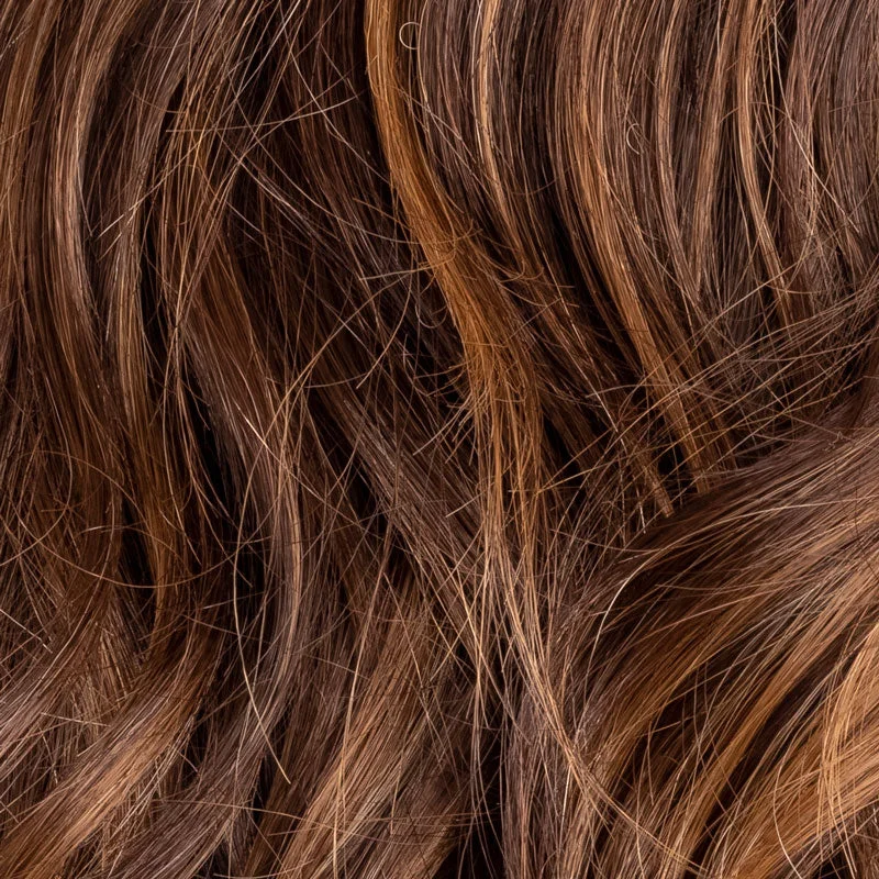 Chocolate Rooted | Medium to Dark Brown base with Light Reddish Brown highlights and Dark Roots