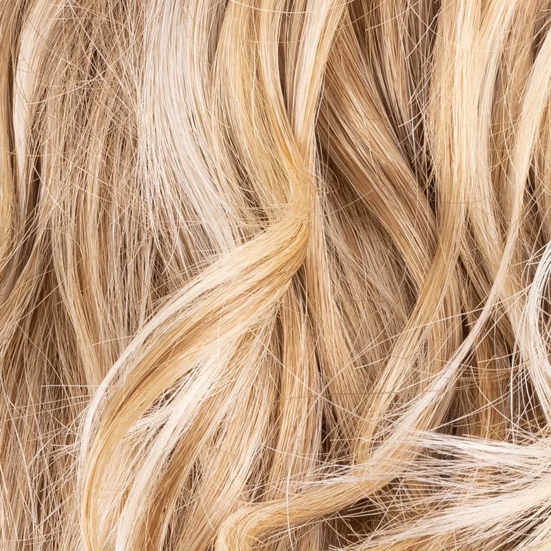 Sandy Blonde Rooted | Medium Honey Blonde with Light Ash Blonde and Lightest Reddish Brown blend with Dark Roots