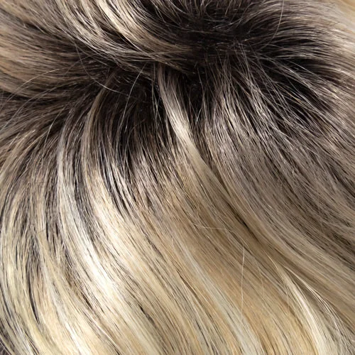 *22/1001/R8 | Ash Blonde base blended with Platinum Blonde highlights and Chestnut Brown roots