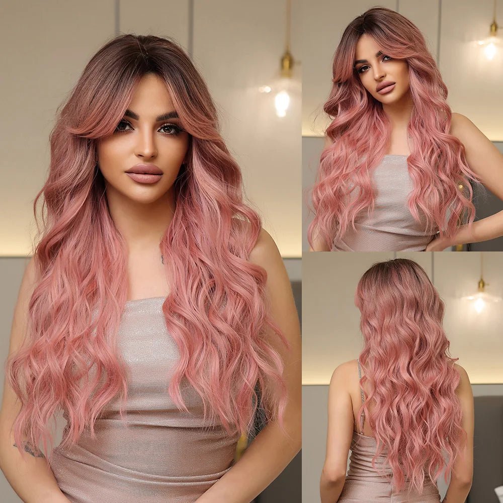 Enchanted Waves: Long Wavy Synthetic Wig