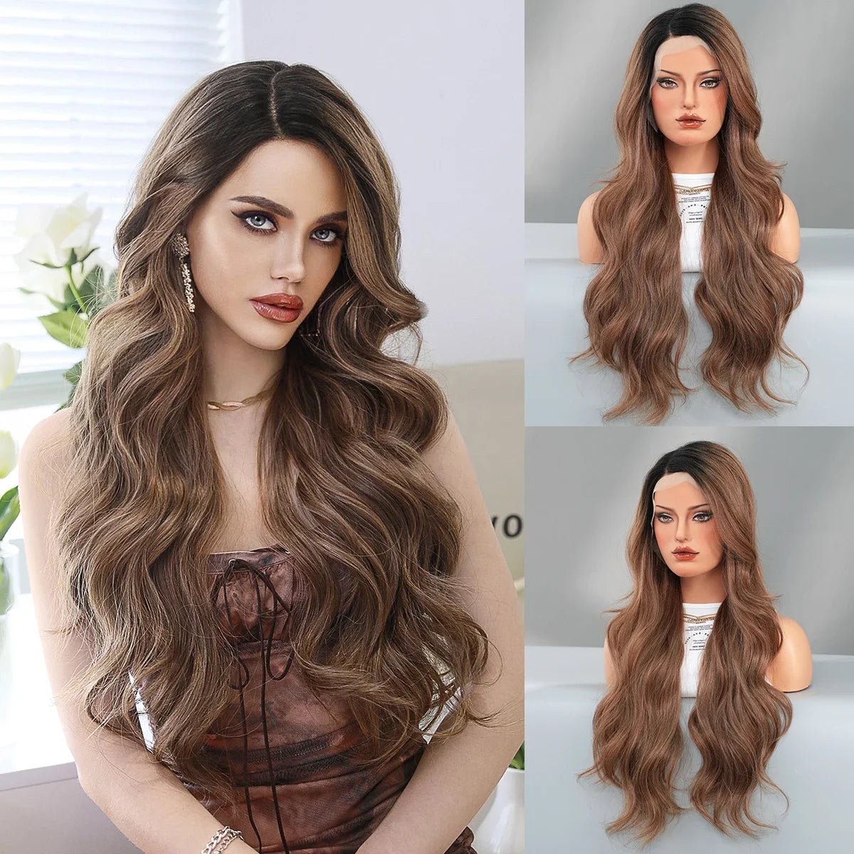 Glamorous Curls: Long Wavy Synthetic Wig