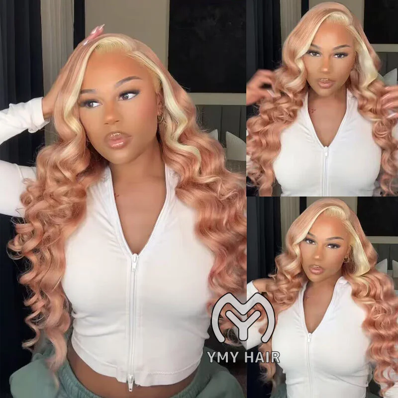 Glueless Pre-plucked HD Lace Wigs #16/613 Color Highlight Wigs Straight/Body Wave Real Hair Wigs for Women