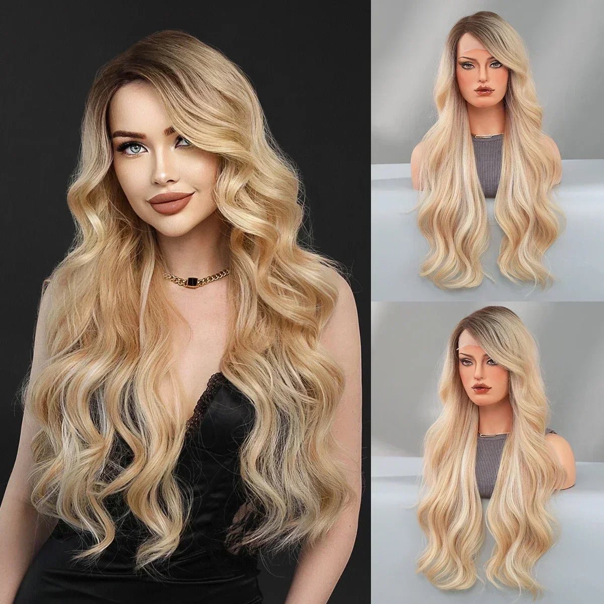 Heavenly Tresses: Long Wavy Synthetic Wig