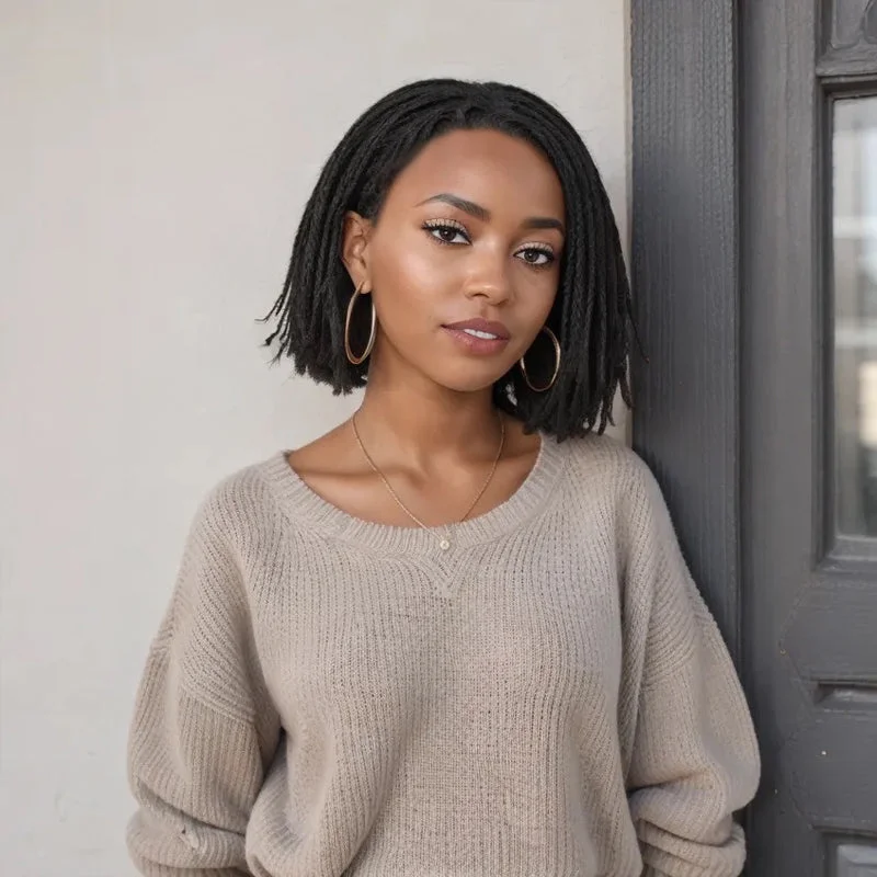 Glueless wig with a 4x4 lace closure for a secure fitLinktoHair Natural Black Braided Hairstyles Bob Wigs Micro Senegalese Twists 100% Human Hair Wig Glueless wig with a 4x4 lace closure for a secure fitLinktoHair Natural Black Braided Hairstyles Bob Wigs Micro Senegalese Twists 100% Human Hair Wig
