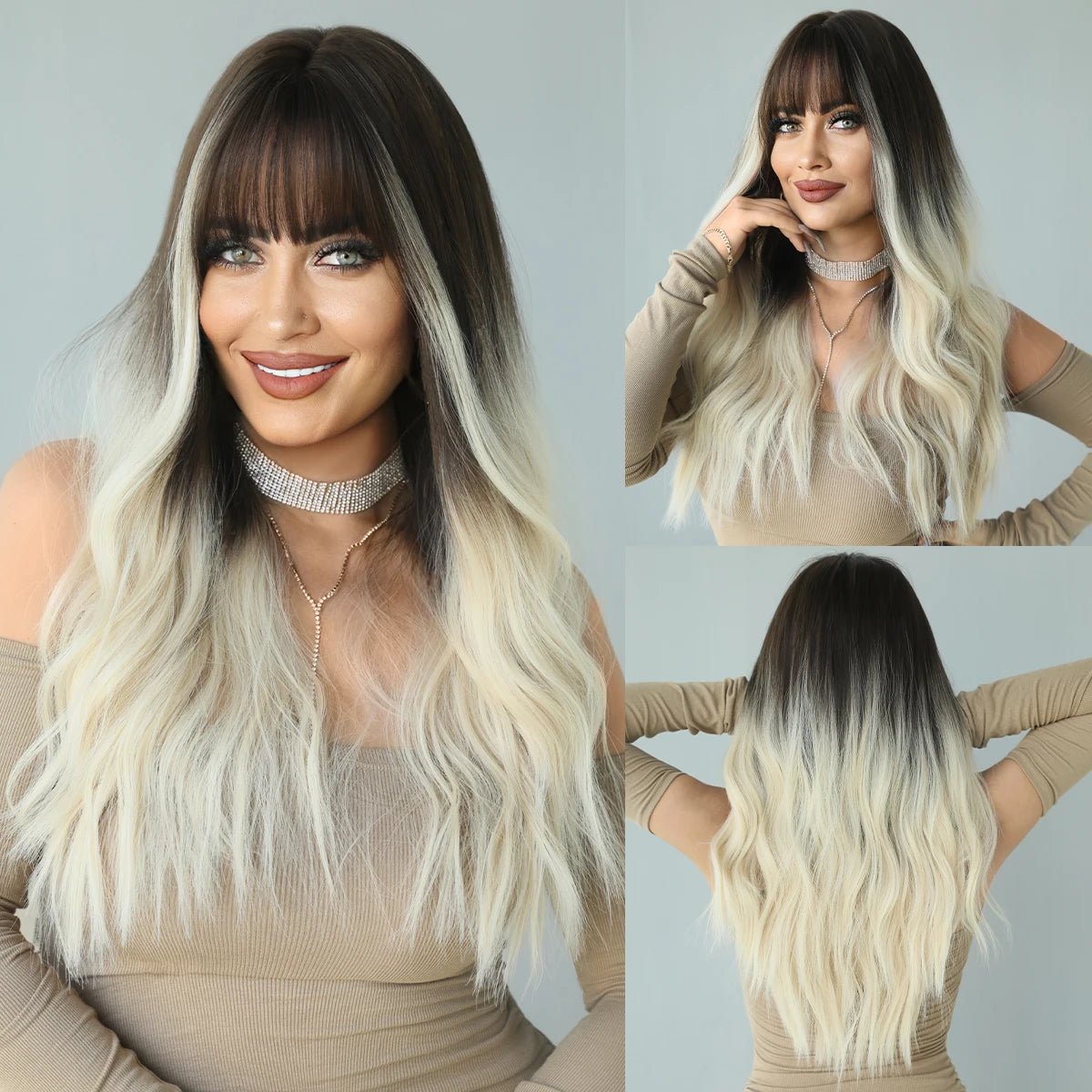 Long Wavy Ombre Synthetic Wigs