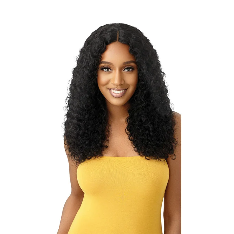 OUTRE 100% Unprocessed Human Hair Lace Part Wet & Wavy Wig Natural Deep 22"