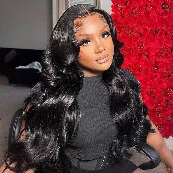 OQHAIR Pre-Bleached Knots Body Wave Hair Wear Go Glueless Wigs 4x6 Pre Cut HD Lace Closure Wigs With Pre Plucked Nautral Hairline