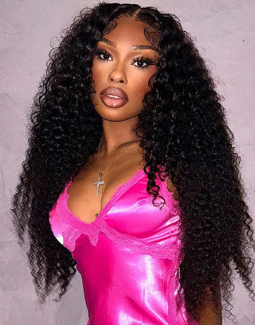 Pre Cut Lace Glueless Curly 9x6 Wig Pre-bleached Human Hair Wig