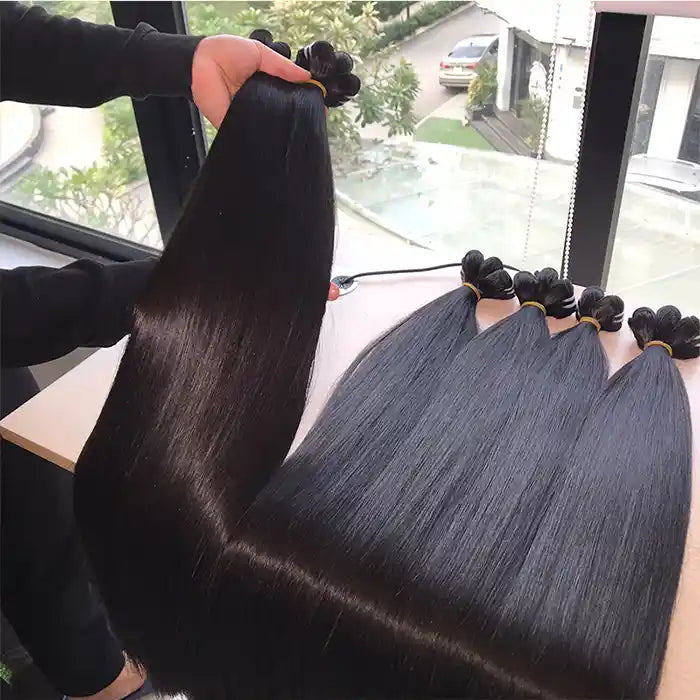 Premium Quality Raw Hair Vendors Double Drawn Straight Hair Bundles From One Donor