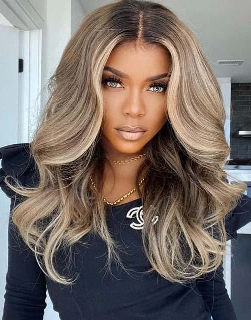 ROLI Balayage Luxury 13x6 Lace Frontal Wig Preplucked Human Hair Wigs