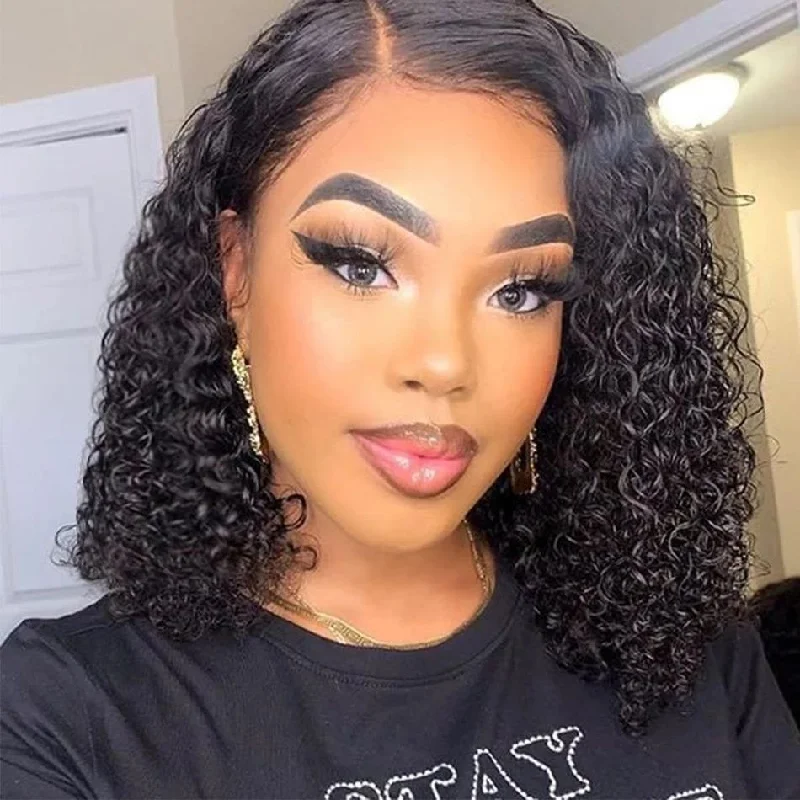 Short Curly Wave Lace Frontal Bob Wig