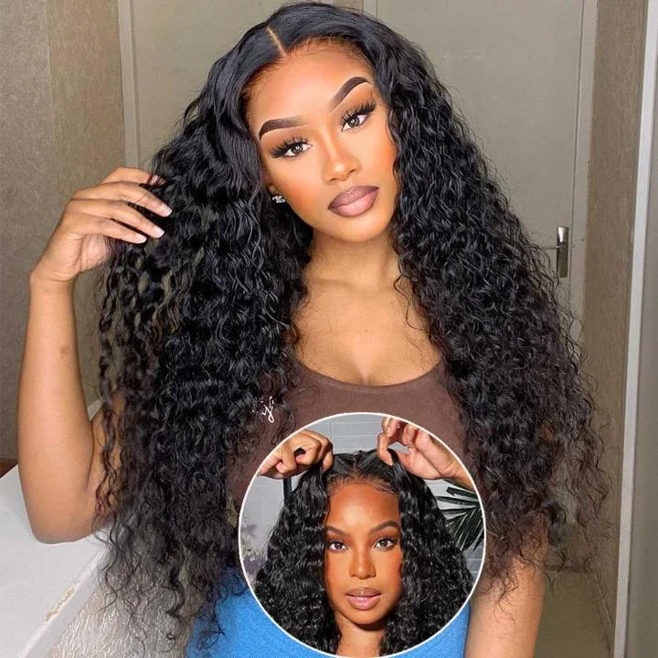 Tuneful 6x4 Pre-Styled Lace Ready To Wear Glueless Deep Wave Human Hair Wigs