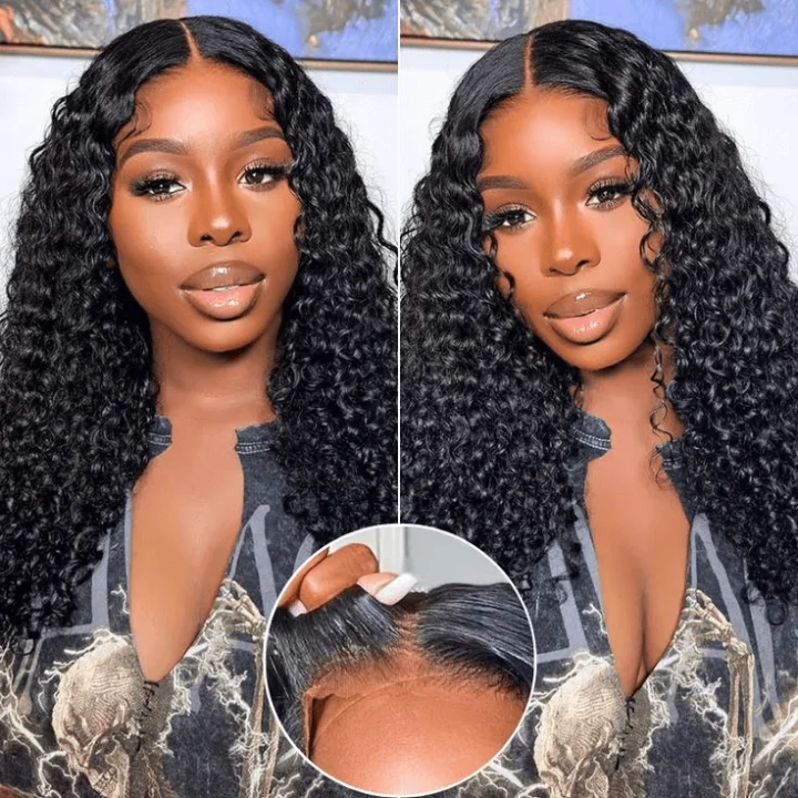 Tuneful 6x4 Pre-Styled Lace Ready To Wear Glueless Jerrry Curly Human Hair Wigs