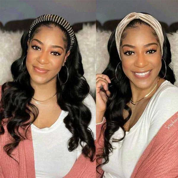 Headband Wigs Human Hair Body Wave Wigs Easy Install Sdamey Human Hair Wigs