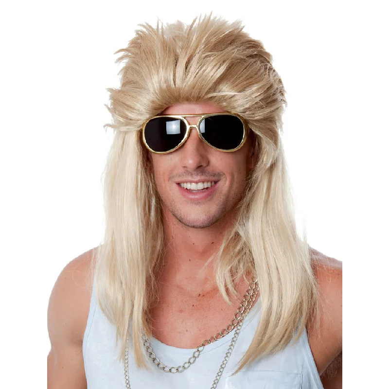 Buy 80s Mudflap Mullet Wig Blonde