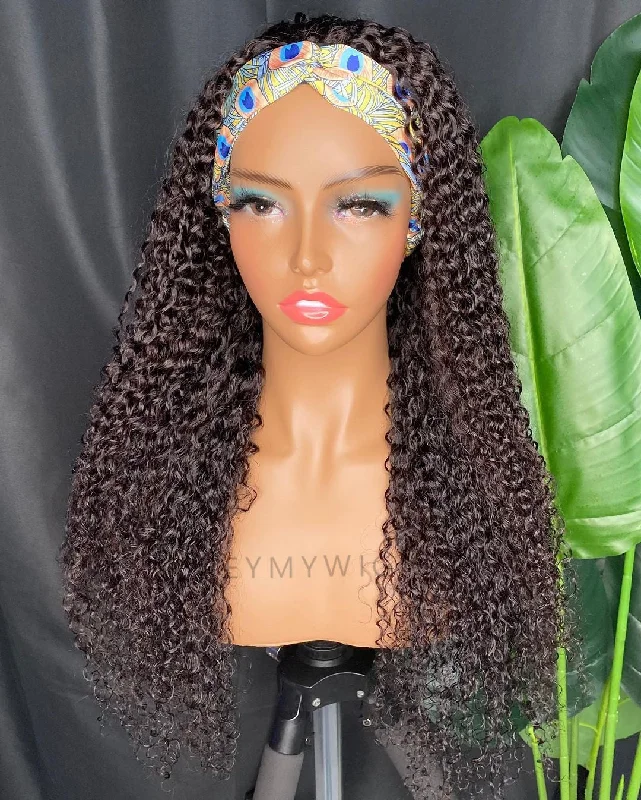 Kinky Curly Headband Wig