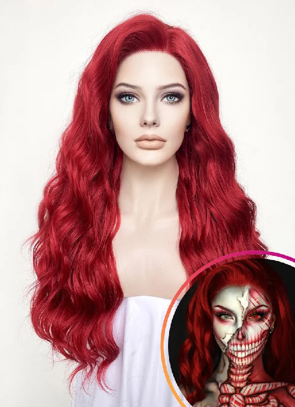 Wavy Red Lace Front Synthetic Wig LF355