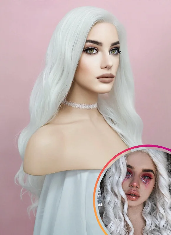 Wavy White Lace Front Synthetic Wig LF388