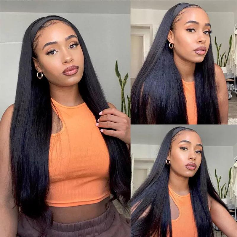 Straight Headband Wig Virgin Human Hair