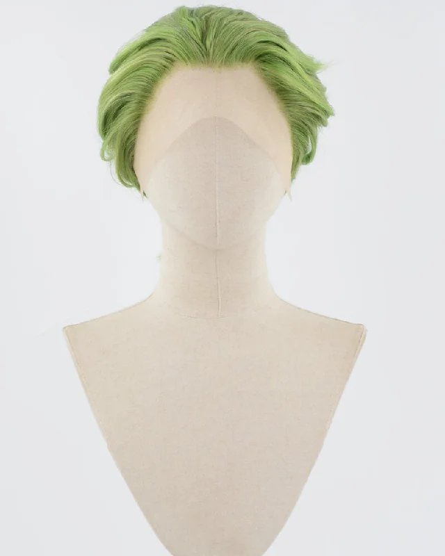 Green Short Synthetic Lace Front Wig MW013