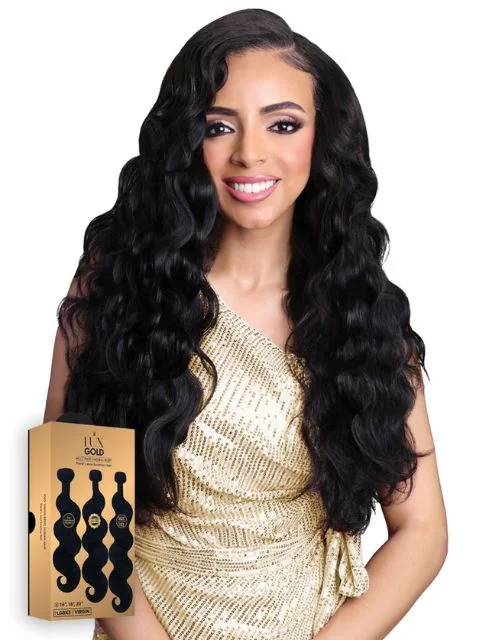 Harlem 125 Premium Human Hair Remy Bundle- LUX GOLD- MULTI PACK NATURAL BODY