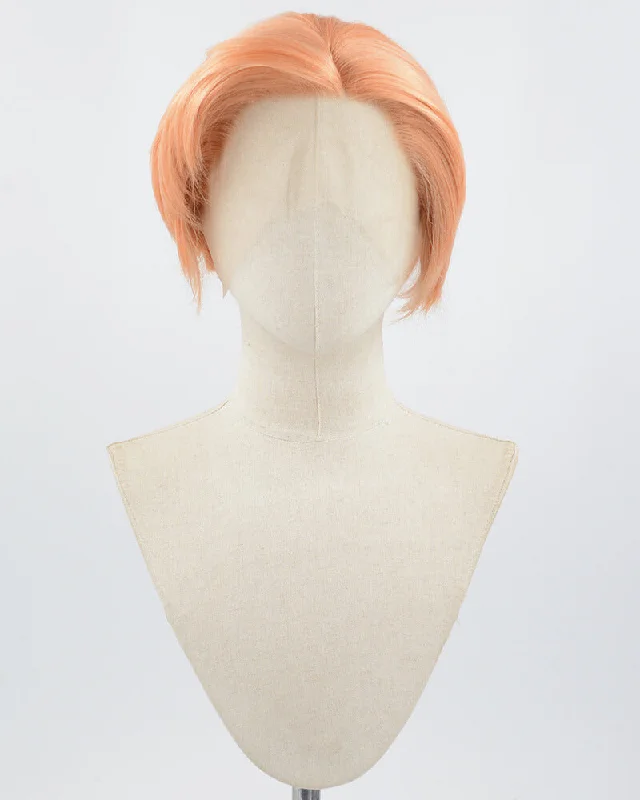 Orange Short Synthetic Lace Front Men's Wig MW007