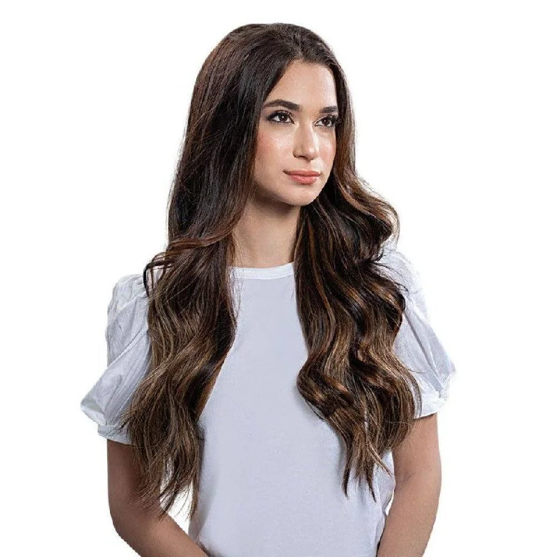 26" U-Shape Wig Dark Brown Balayage