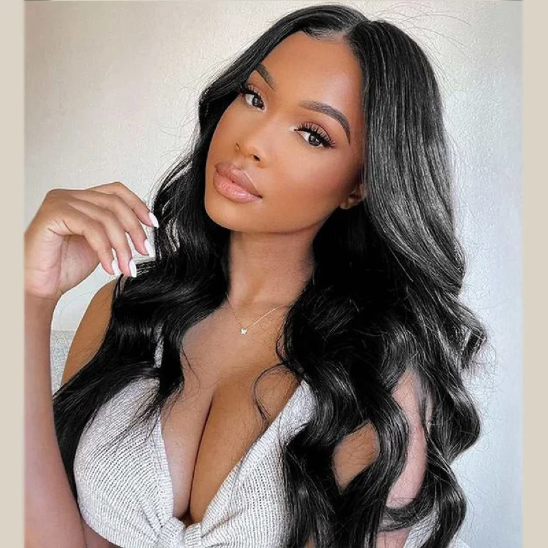 Body Wave Glueless U Part Wig Indian Virgin Human Hair [UP02]