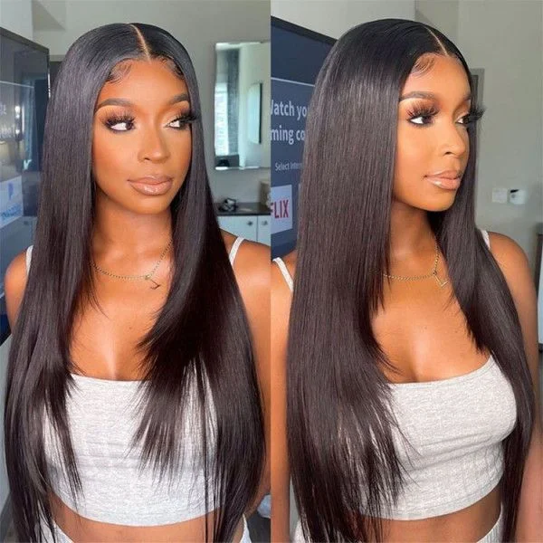 Extra 60% OFF| Butterfly Layered Haircut Yaki Straight 7*5 Pre Cut Lace Wig Flash Sale