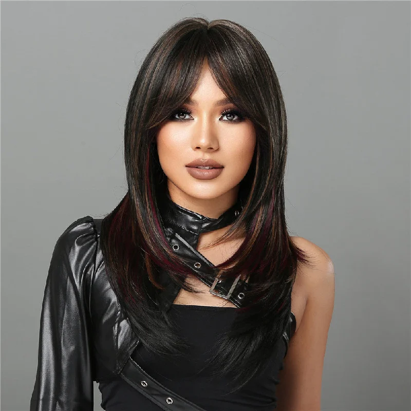 Fiery Tempest-18 Inches Layered Cut Curtain Bangs Wig