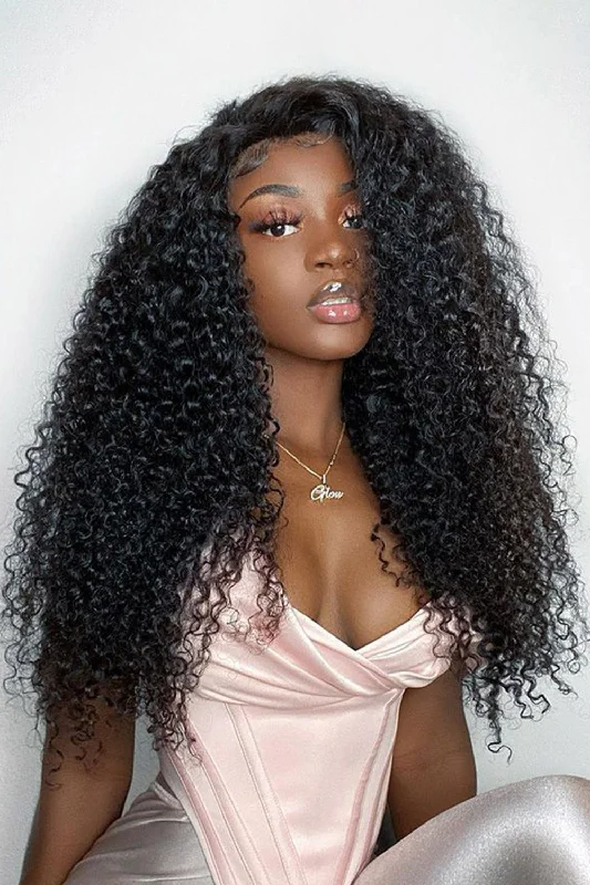 U Part Wig Kinky Curly Human Hair Natural Look Style UP03