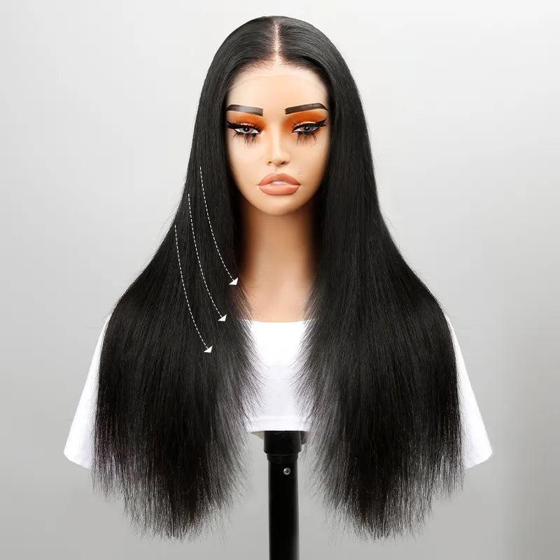 7x5 Trendy Layered Cut Pre-plucked Glueless Lace Frontal Straight Wig