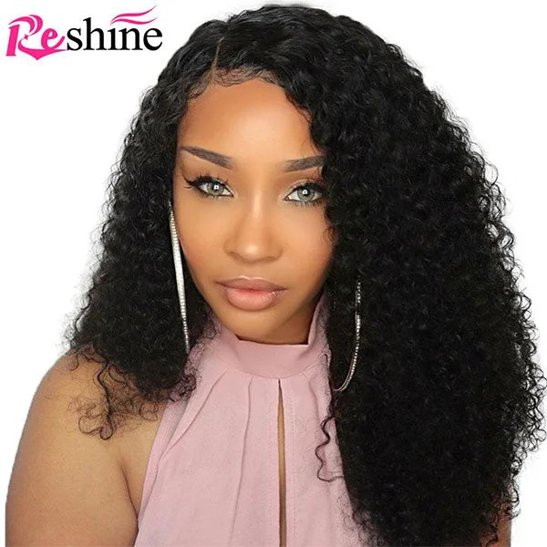 Reshine Hair Cheap Brazilian Kinky Curly U Part Wig None Lace Human Hair Wigs For Women