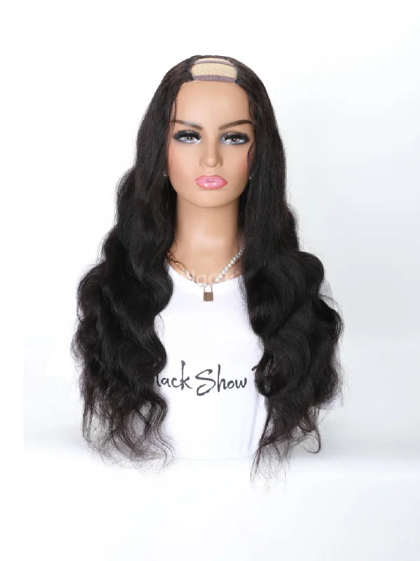 Body Wave Human Hair U-Part Wig 180% Density